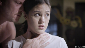 Узкоглазая дочь делает минет перед еблей с неродным отцом